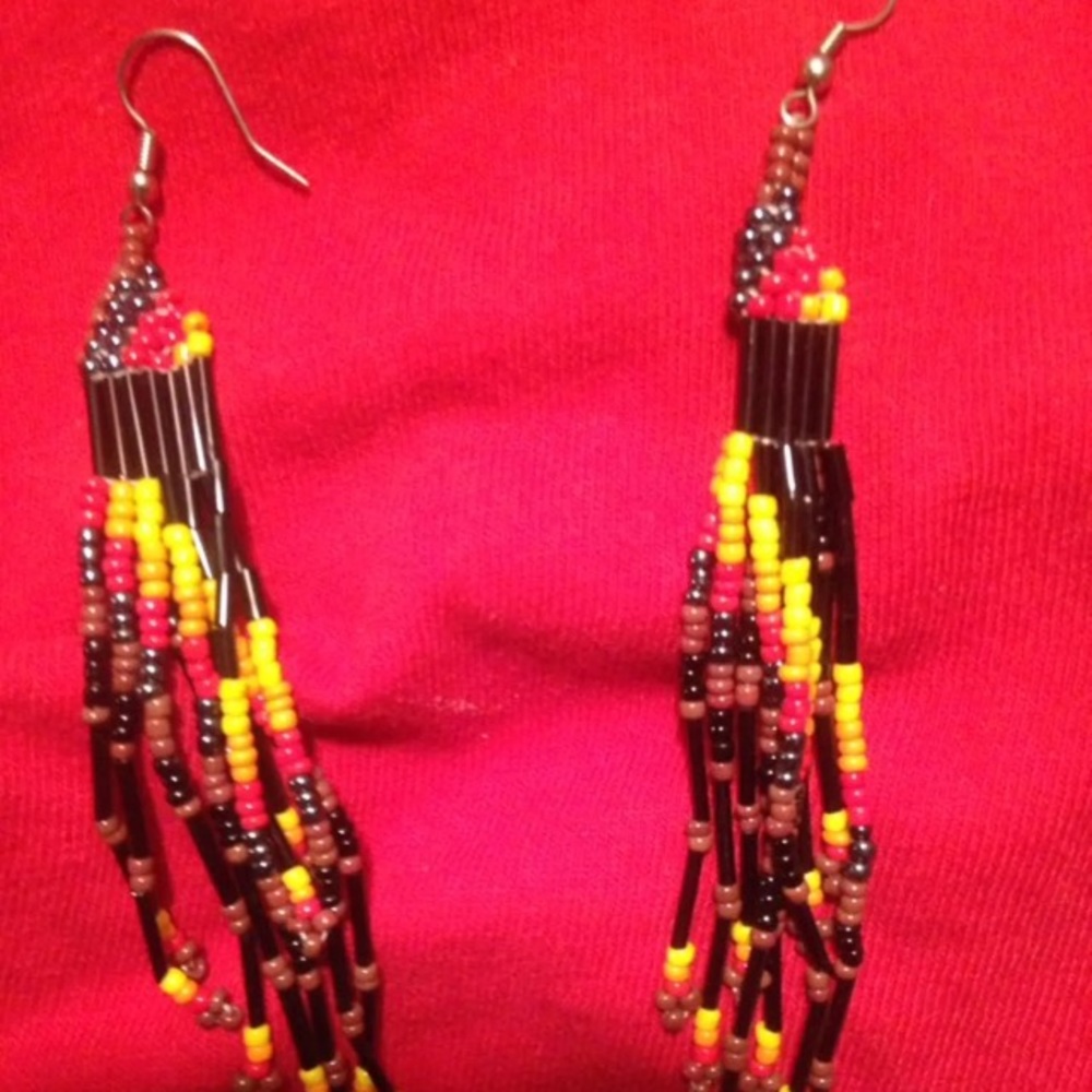 Tribal dangle  long earrings